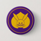 Badge Rond 5 Cm Lapin Violet Jaune d'Orient Japon Mon Art (Devant)