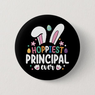 Badge Rond 5 Cm Lapins de Pâques oeufs de l'école du directeur le 