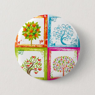 Badge Rond 5 Cm L'arbre couvre de tuiles 2x2