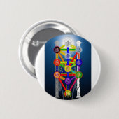 Badge Rond 5 Cm L'arbre de Qabalistic du diagramme de structure de (Devant & derrière)