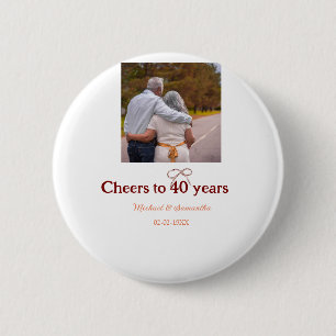 Badge Rond 5 Cm L'arc de Marron salue le mariage de 40 ans