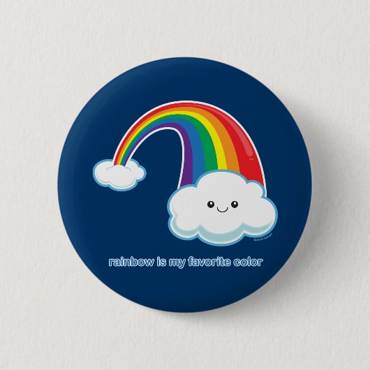 Badge Rond 5 Cm L'arc-en-ciel est ma couleur préférée (Devant)