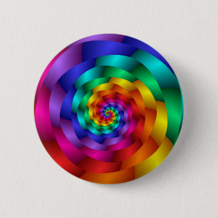 Badge Rond 5 Cm L'arc-en-ciel se développant en spirales s'est