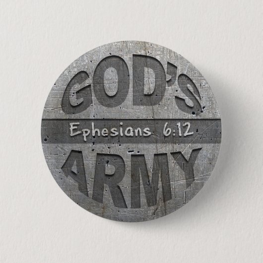 Badge Rond 5 Cm L'armée de Dieu - gris en métal de vers de bible (Devant)