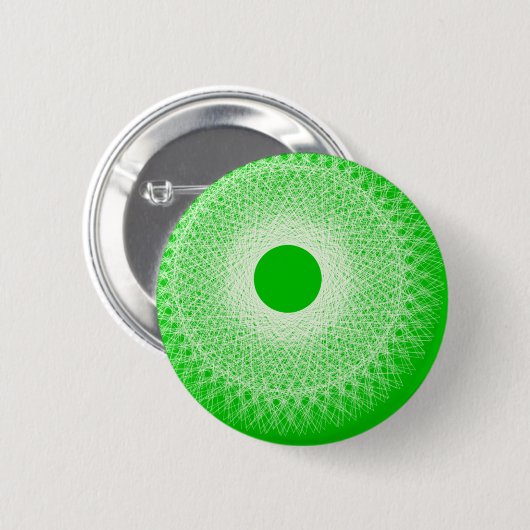 Badge Rond 5 Cm l'art abstrait vert sonnera votre esprit (Devant & derrière)