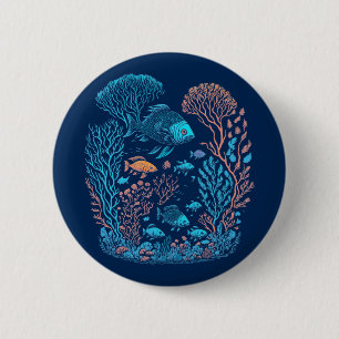 Badge Rond 5 Cm L'art de la barrière de corail