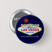 Badge Rond 5 Cm Las Vegas épousant le bouton (Devant & derrière)