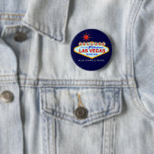 Badge Rond 5 Cm Las Vegas épousant le bouton (En situation)