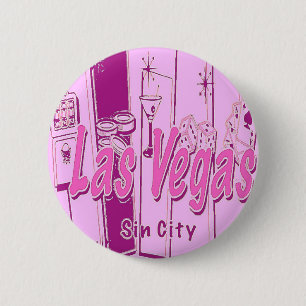 Badge Rond 5 Cm Las Vegas Pop Art Retro