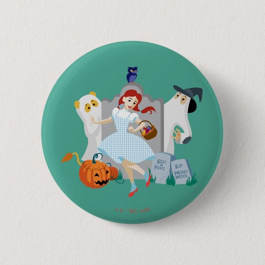 Badge Rond 5 Cm L'Assistant D'Oz™ | Dorothy Halloween Joyeuse Dans (Devant)