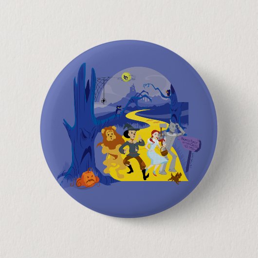 Badge Rond 5 Cm L'Assistant D'Oz™ | Forêt hantée d'Halloween (Devant)