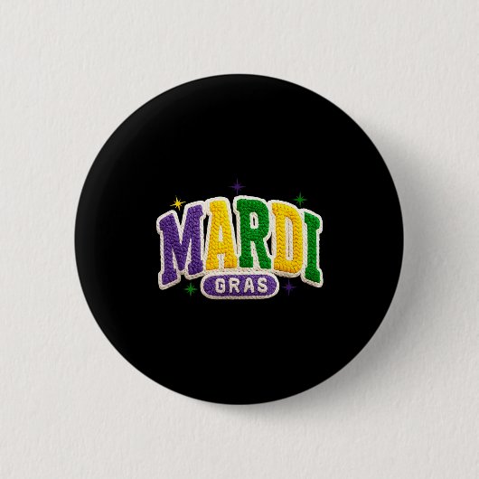 Badge Rond 5 Cm Latch Hook Mardi Gras Trendy Funny Gift Tee Men, W (Devant)