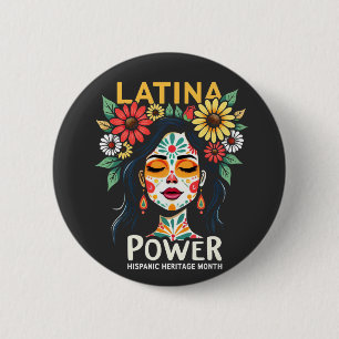 Badge Rond 5 Cm Latina Power Mois du patrimoine hispanique