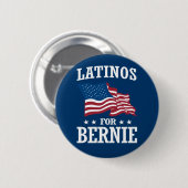 BADGE ROND 5 CM LATINOS POUR BERNIE SANDERS (Devant & derrière)