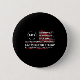 Badge Rond 5 Cm Latinos Pour Trump 2024 - Élection Présidentielle 