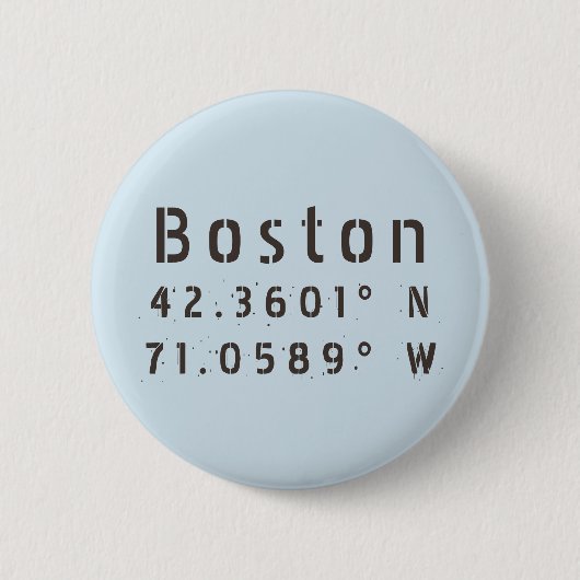 Badge Rond 5 Cm Latitude de Boston (Devant)