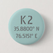 Badge Rond 5 Cm Latitude et longitude K2 (Devant)