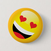 Badge Rond 5 Cm Laughing Heart Eyes Kawaii Emoji (Devant)