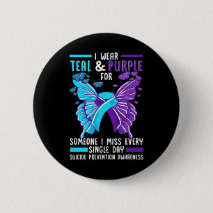Badge Rond 5 Cm Lauréats turquoises et violets de la prévention du