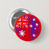 Badge Rond 5 Cm L'Australie sur le rouge (Devant & derrière)