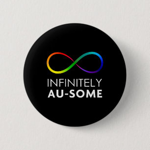 Badge Rond 5 Cm L'autisme à la place rouge - Infiniment Au-un Infi