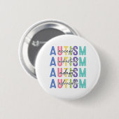 Badge Rond 5 Cm L'autisme Accepter Comprendre L'Amour (Devant & derrière)