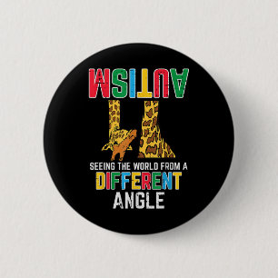 Badge Rond 5 Cm L'autisme de la girafe à la vue d'un monde différe