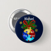 Badge Rond 5 Cm L'autisme de Noël (Devant & derrière)