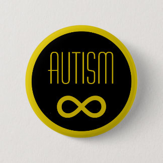 Badge Rond 5 Cm L'autisme infini doré
