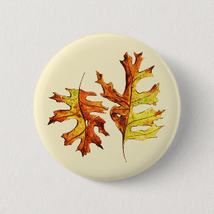 Badge Rond 5 Cm L'automne laisse belle nature aquarelle art