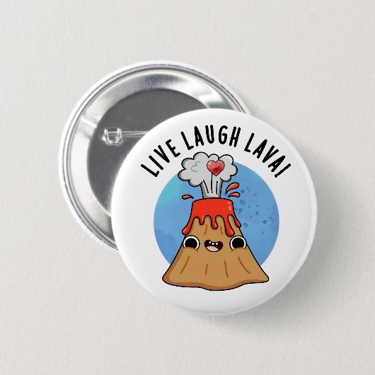 Badge Rond 5 Cm Lava Lava Rire en direct amusant Volcano Pun (Devant & derrière)