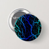 Badge Rond 5 Cm Lave de l'espace fissuré - Cyan/Bleu (Devant & derrière)