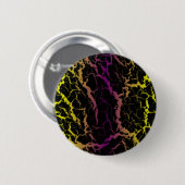 Badge Rond 5 Cm Lave de l'espace fissuré - Jaune/Violet (Devant & derrière)