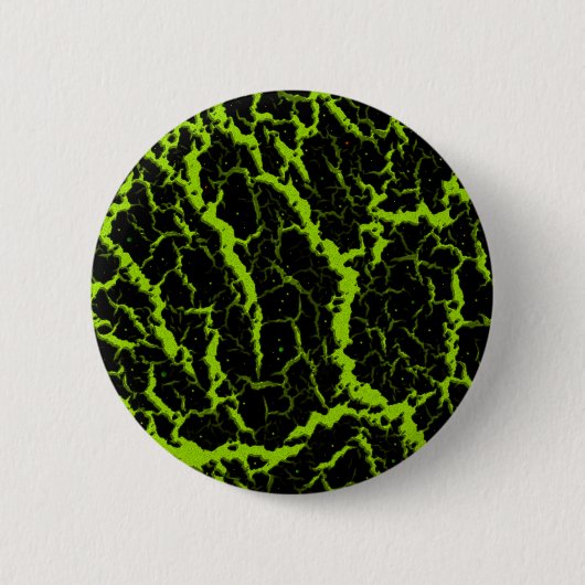 Badge Rond 5 Cm Lave de l'espace fissuré - Lime (Devant)