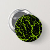 Badge Rond 5 Cm Lave de l'espace fissuré - Lime (Devant & derrière)