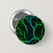 Badge Rond 5 Cm Lave de l'espace fissuré - Vert/Cyan (Devant & derrière)