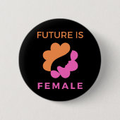 Badge Rond 5 Cm L'Avenir Est Femme Féministe (Devant)