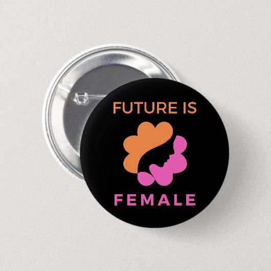 Badge Rond 5 Cm L'Avenir Est Femme Féministe (Devant & derrière)