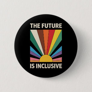 Badge Rond 5 Cm L'Avenir Est Inclusif LGBTQ Fierté Allié Arc-en-ci