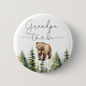 Badge Rond 5 Cm L'aventure attend ours baby shower grand-père pour (Devant)
