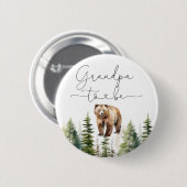 Badge Rond 5 Cm L'aventure attend ours baby shower grand-père pour (Devant & derrière)