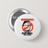 Badge Rond 5 Cm L'avertissement d'atout - ne joue pas bien (Devant & derrière)