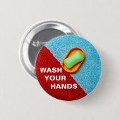 Badge Rond 5 Cm Lavez vos mains personnalisable (Devant & derrière)