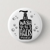 Badge Rond 5 Cm Lavez-Vous Les Mains, S'Il Vous Plaît (Devant)