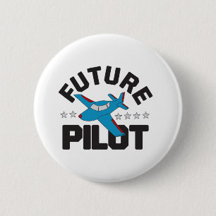 Badge Rond 5 Cm L'aviation pour les enfants qui volent à l'avenir