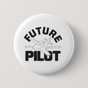 Badge Rond 5 Cm L'aviation pour les enfants qui volent à l'avenir