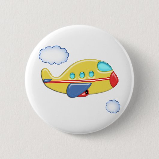 Badge Rond 5 Cm L'avion coloré de l'enfant (Devant)