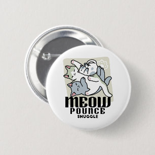 Badge Rond 5 Cm Laze Furr Days - Cute Lazy Cats Design