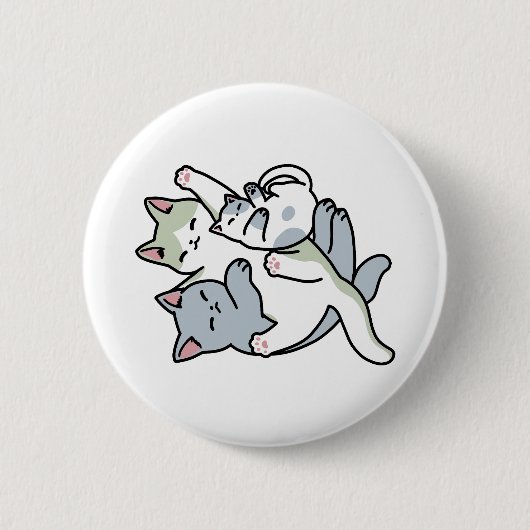 Badge Rond 5 Cm Laze Furr Days - Cute Lazy Cats Design (Devant)