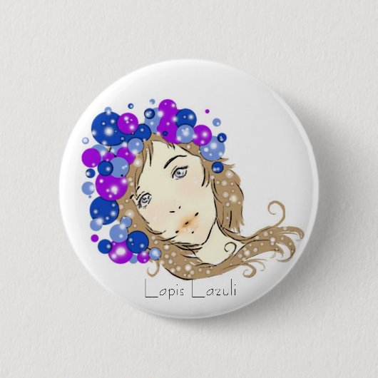 Badge Rond 5 Cm Lazulite de Lapis (Devant)